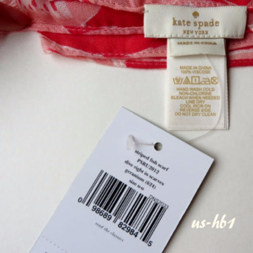 Kate Spade Long Dive Right In Scarf Geranium - Picture 6 of 6